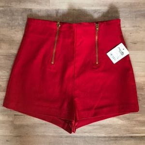 High Waisted Red Shorts